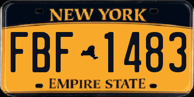 NY license plate FBF1483