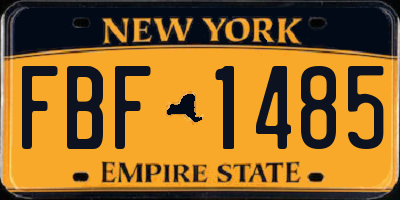 NY license plate FBF1485