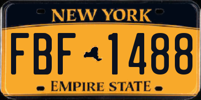 NY license plate FBF1488
