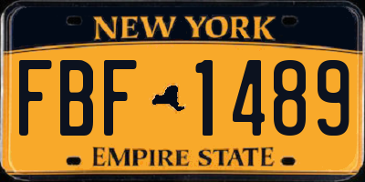 NY license plate FBF1489