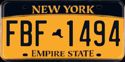 NY license plate FBF1494