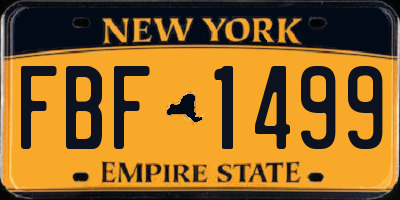 NY license plate FBF1499