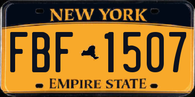 NY license plate FBF1507
