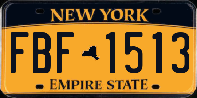 NY license plate FBF1513