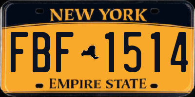 NY license plate FBF1514