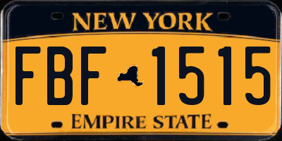 NY license plate FBF1515