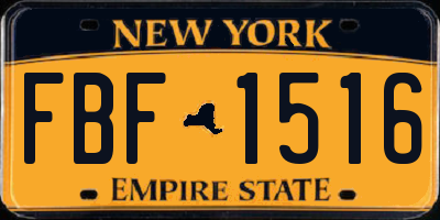 NY license plate FBF1516