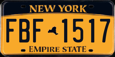 NY license plate FBF1517