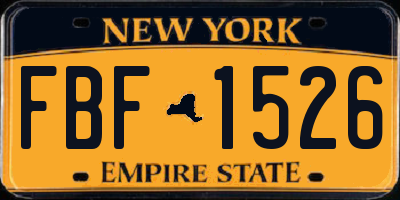 NY license plate FBF1526
