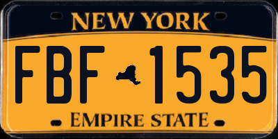NY license plate FBF1535