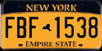NY license plate FBF1538
