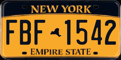 NY license plate FBF1542