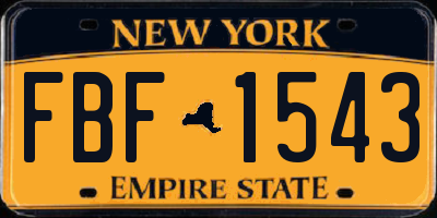 NY license plate FBF1543