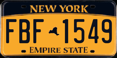 NY license plate FBF1549