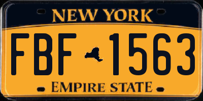 NY license plate FBF1563