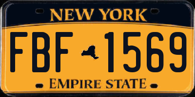 NY license plate FBF1569