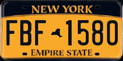 NY license plate FBF1580