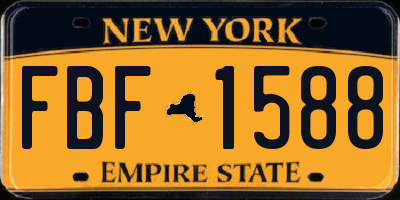 NY license plate FBF1588