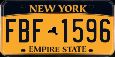 NY license plate FBF1596