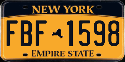 NY license plate FBF1598