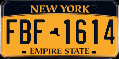 NY license plate FBF1614