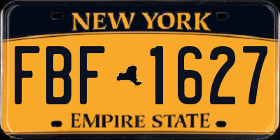 NY license plate FBF1627