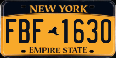 NY license plate FBF1630