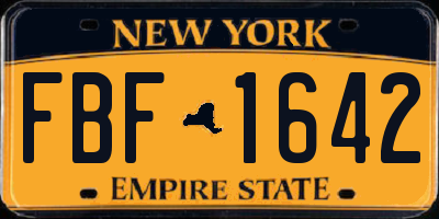 NY license plate FBF1642