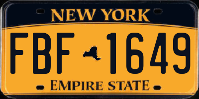NY license plate FBF1649