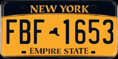 NY license plate FBF1653