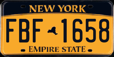NY license plate FBF1658