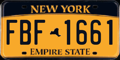 NY license plate FBF1661