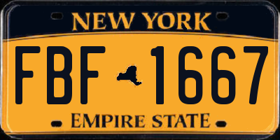NY license plate FBF1667