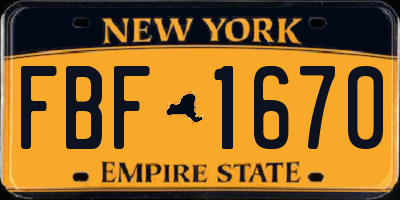 NY license plate FBF1670