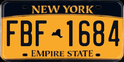 NY license plate FBF1684