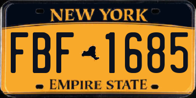 NY license plate FBF1685