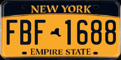NY license plate FBF1688