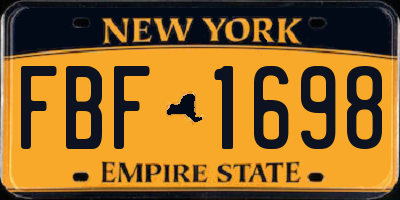 NY license plate FBF1698