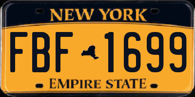 NY license plate FBF1699