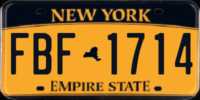 NY license plate FBF1714