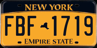 NY license plate FBF1719