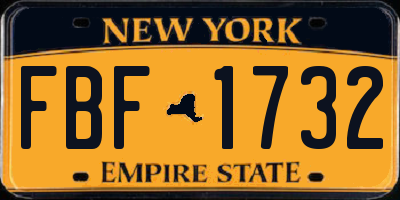 NY license plate FBF1732
