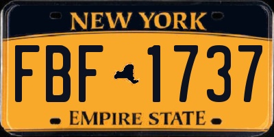 NY license plate FBF1737