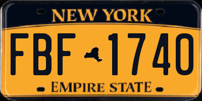 NY license plate FBF1740