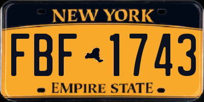 NY license plate FBF1743
