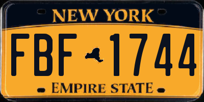 NY license plate FBF1744