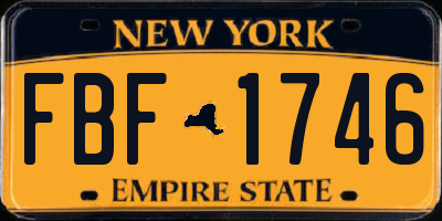 NY license plate FBF1746