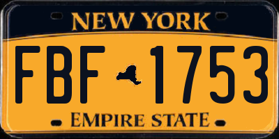 NY license plate FBF1753
