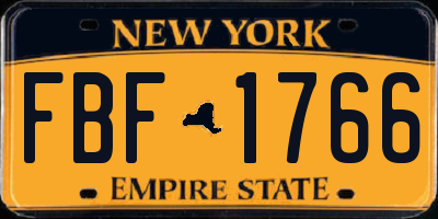 NY license plate FBF1766