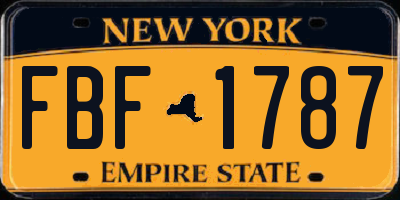 NY license plate FBF1787
